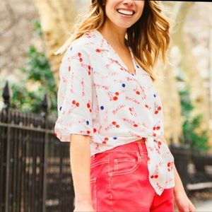 POP SUGAR cherry tie top M New W/O tags